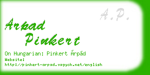 arpad pinkert business card