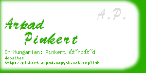 arpad pinkert business card